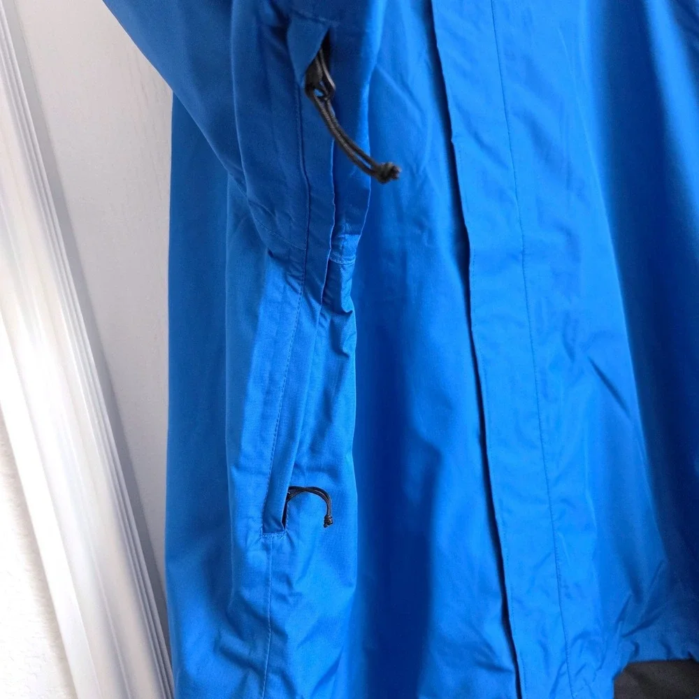 Huk Mens Gunwale Rain Jacket Blue Water Wind Proof Fishing Hooded Coat 2XL